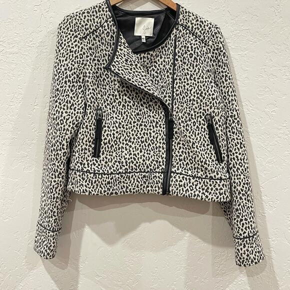 Joie Pattyn Animal Print Moto Jacket Size Large - Picture 5 of 9